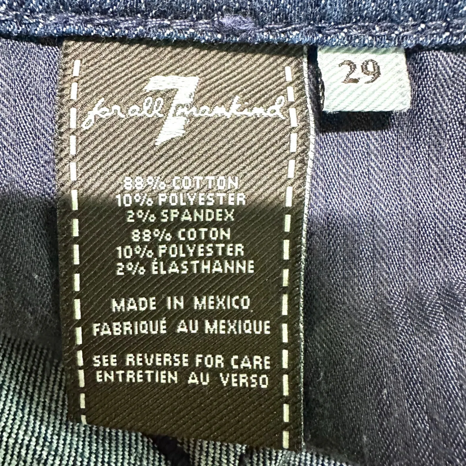 7 FOR ALL MANKIND Denim Low Rise Flare Bootcut A Pocket Jeans Dark Wash Women 29 - Image 8