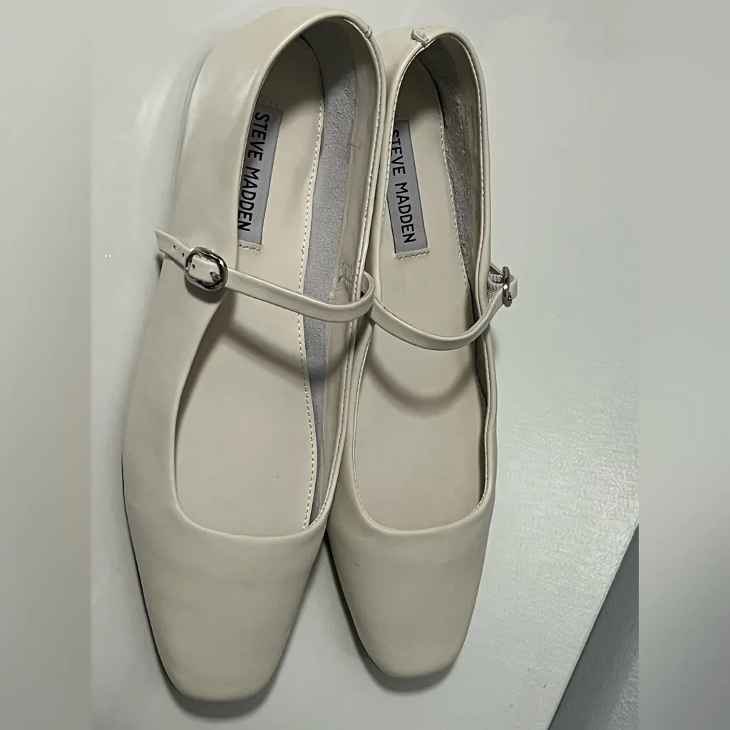 Steve Madden Cream Mary Jane Flats - Image 6