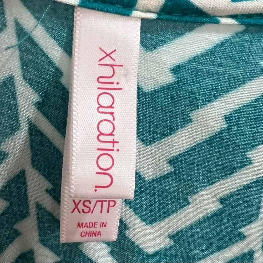 Teal and white ruffle top high low dress size XS - Image 6