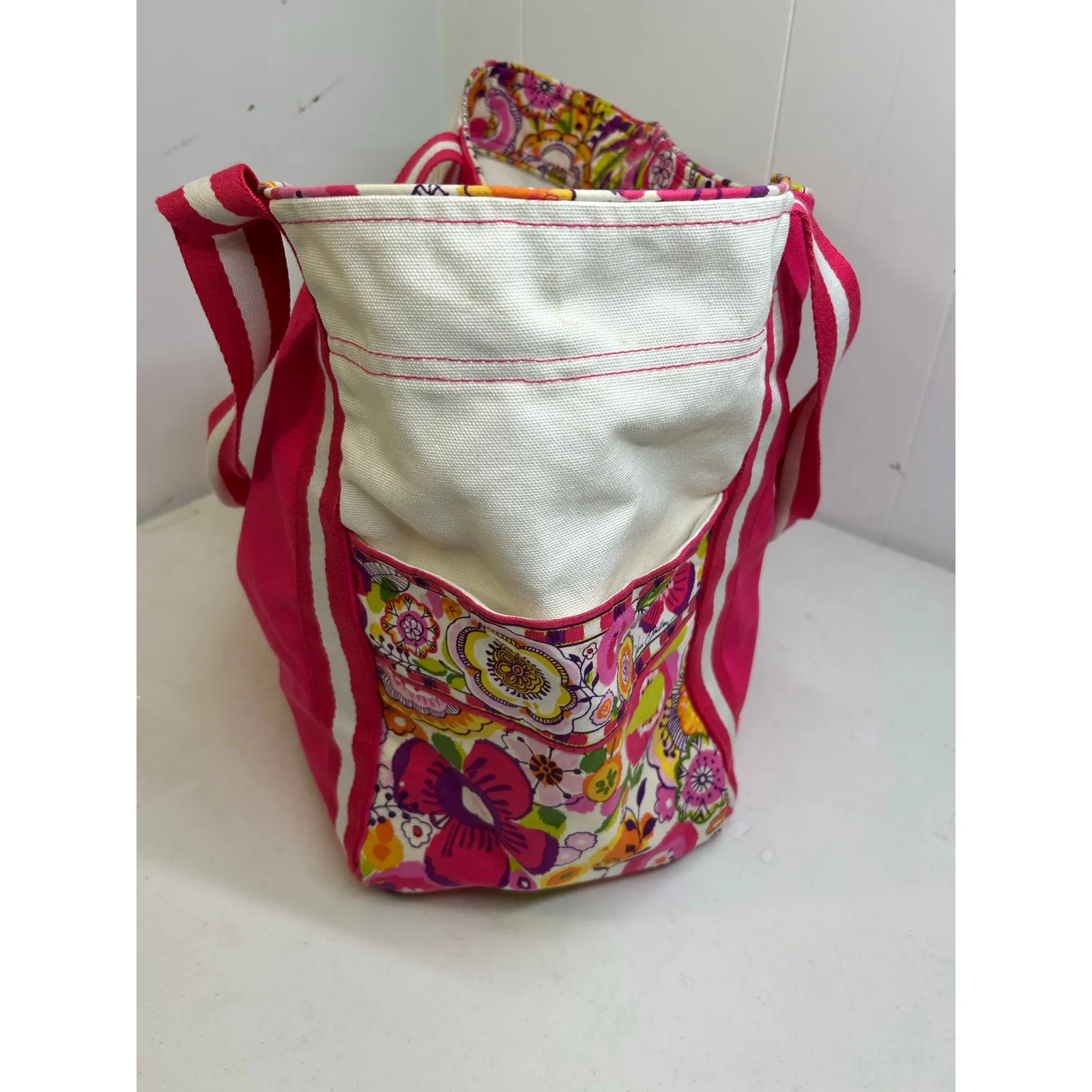 Vera Bradley LILLI BELL LARGE COLORBLOCK TOTE Canvas Travel Library Book Bag - Image 2