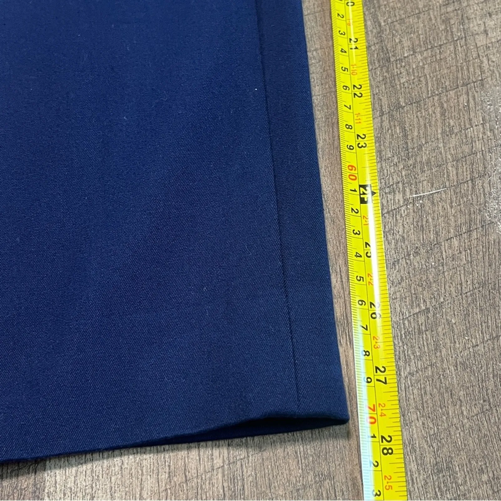 Lauren Ralph Lauren Navy Pants Women Size 12 Side Zip Straight Flat Front Preppy - Image 8