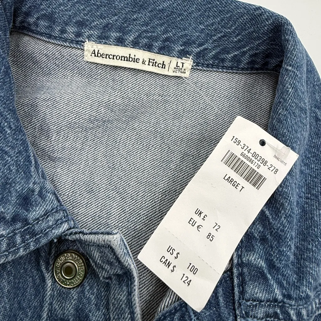 Abercrombie & Fitch Long-Sleeve Denim Shirt Dress - Image 8