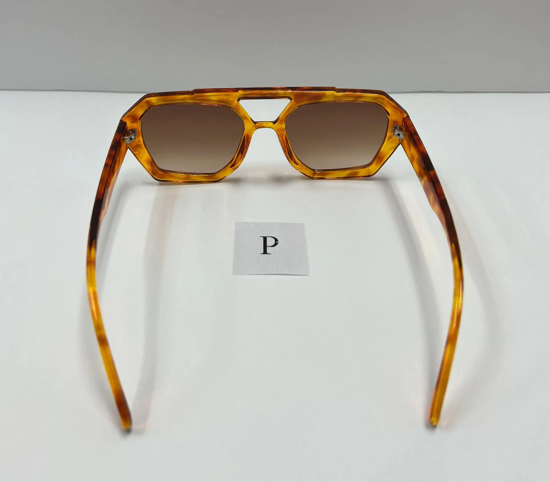 Brown Orange Leopard Aviator Sunglasses - Image 4