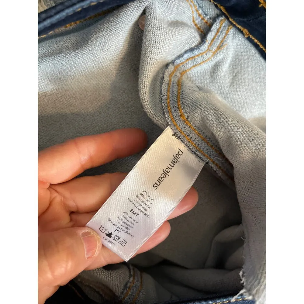 Pajama jeans pull on boot cut incredibly soft jeans size S/M Tall Blue - Image 4