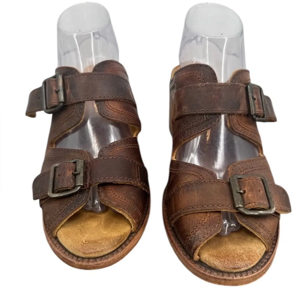Freebird Caprice Brown Leather Buckle Mules Clogs Size 9 - Image 7