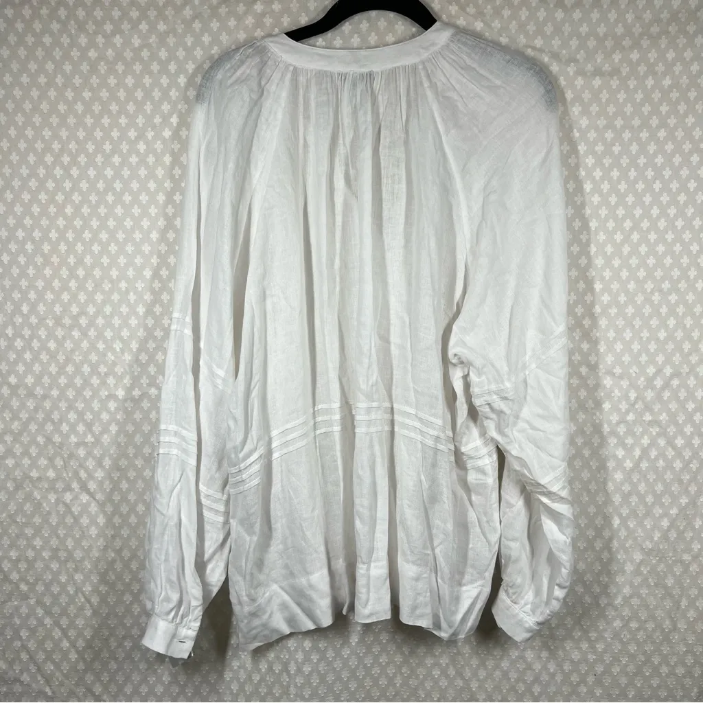 Rails White Linen‎ Button Up Frances Long Sleeve Top - Image 8
