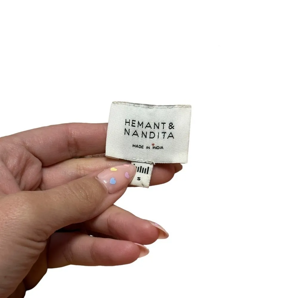 Hemant & Nandita Multi Colored Madrasi Asymmetrical Midi Dress US S Yellow - Image 6