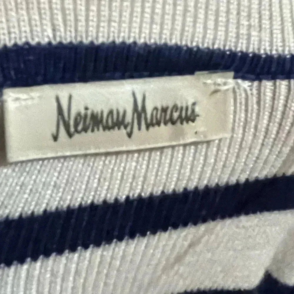 Neiman Marcus blue and white striped blazer - large - Image 8