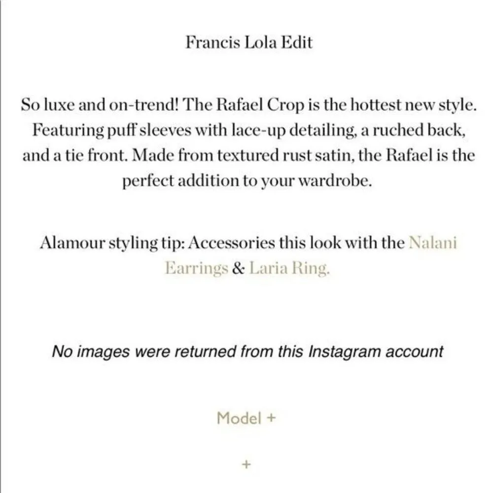 Alamour The Label Rafael Lace Up Sleeve Crop Top in Rust Size XS - Image 9