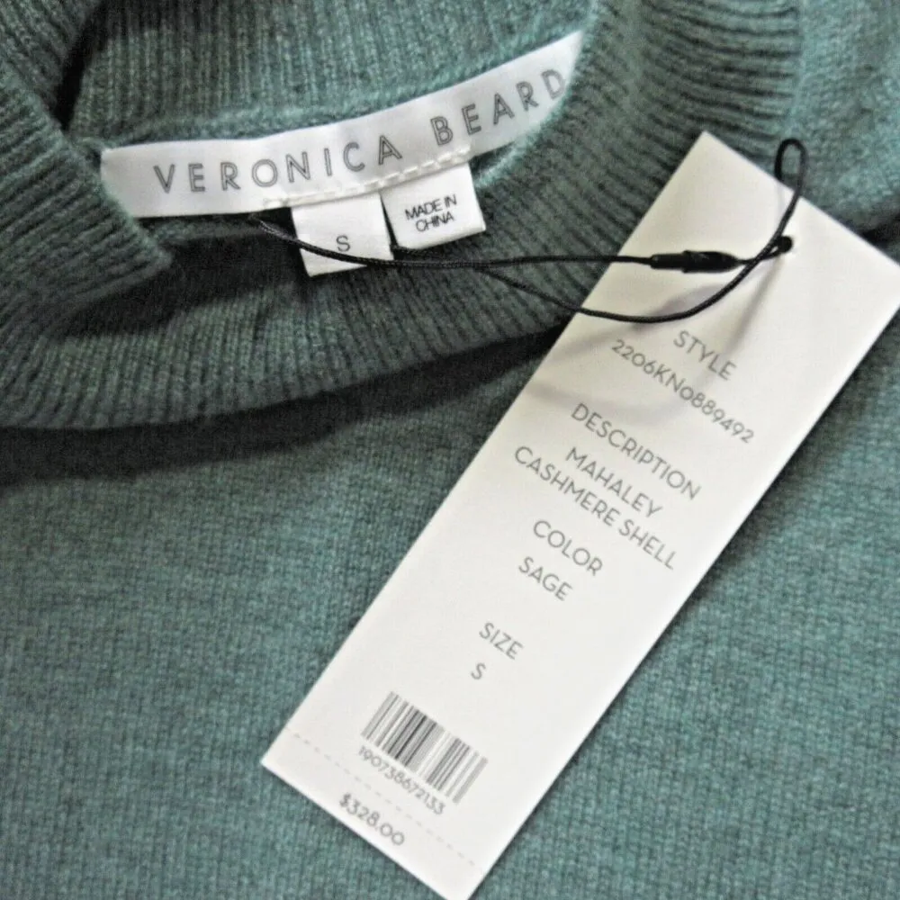 NWT Veronica Beard Mahaley Cashmere Shell in Sage Green Sleeveless Sweater S - Image 2