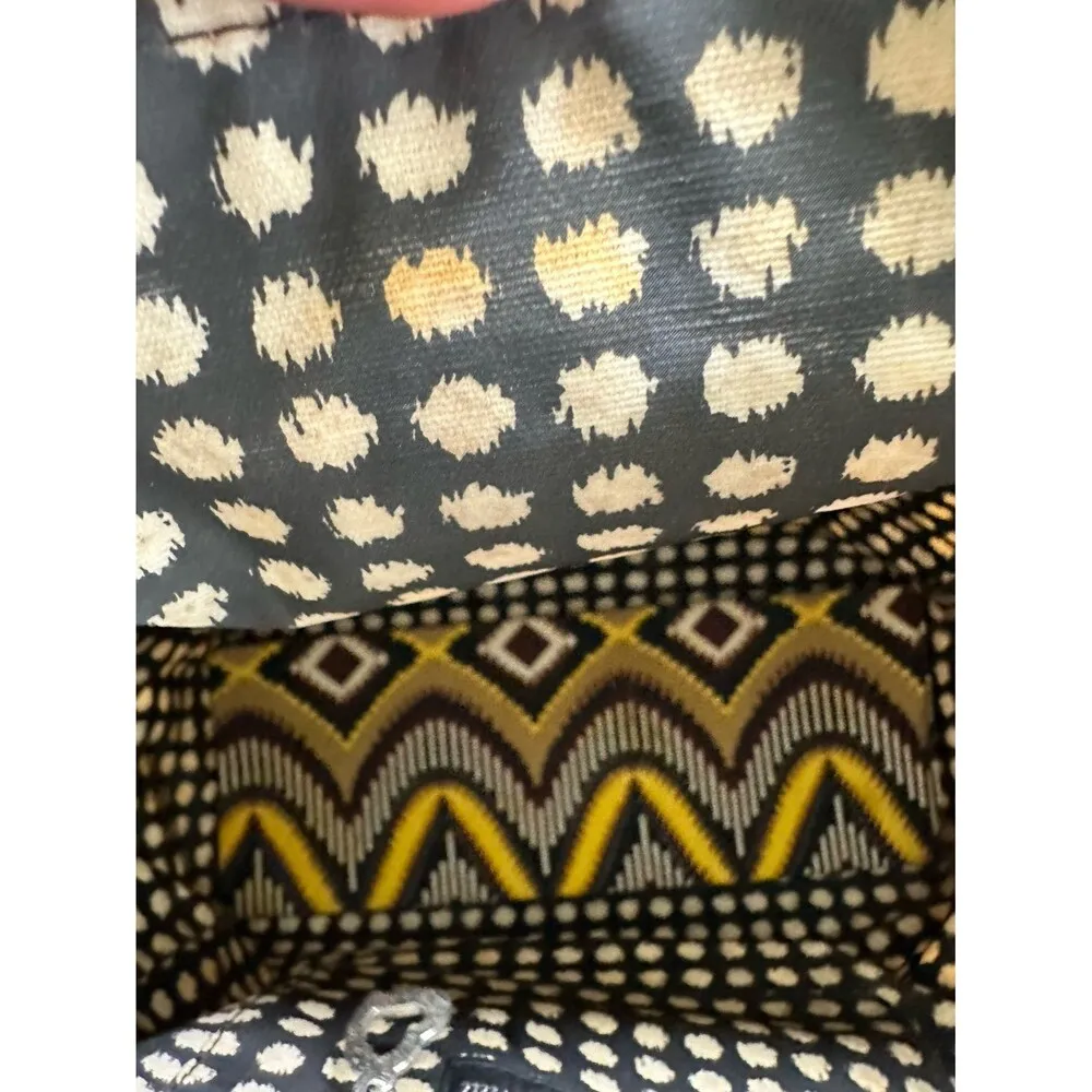 Gigi Hill Sunburst Coated Canvas Tote Shoulder Bag Matching Zip Around Wallet Black - Image 7