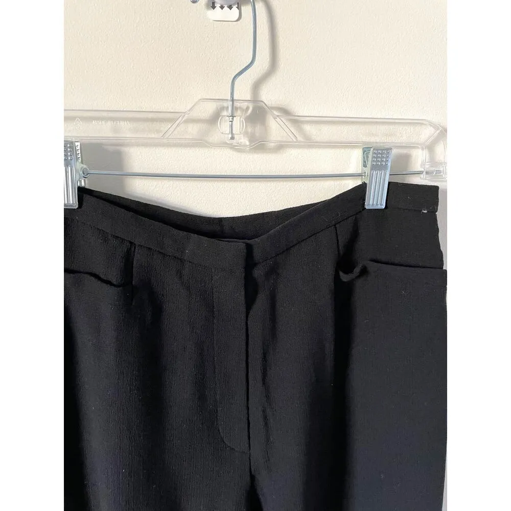 J.Crew Vintage Rayon Wool Blend Dress Pants Trousers Black Size 8 Long - Image 3