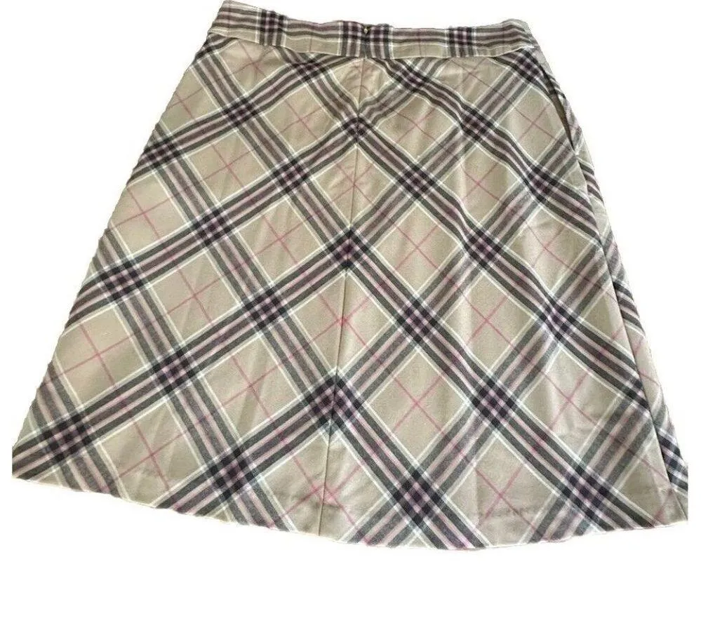 Lands End Size 16 Nova Print Skirt A-Line Wool Plaid Lined Academia Pockets - Image 8