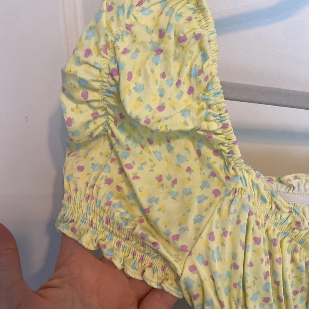 Zara Crop Top Blouse XS Yellow - Image 4