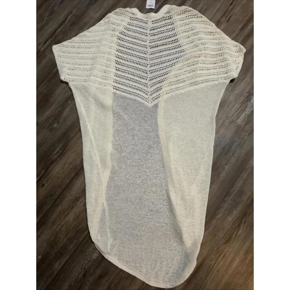 Chicos Beach Boho Quiet Luxury Minimalist Casual Crochet Linen Blend Kimono New - Image 11