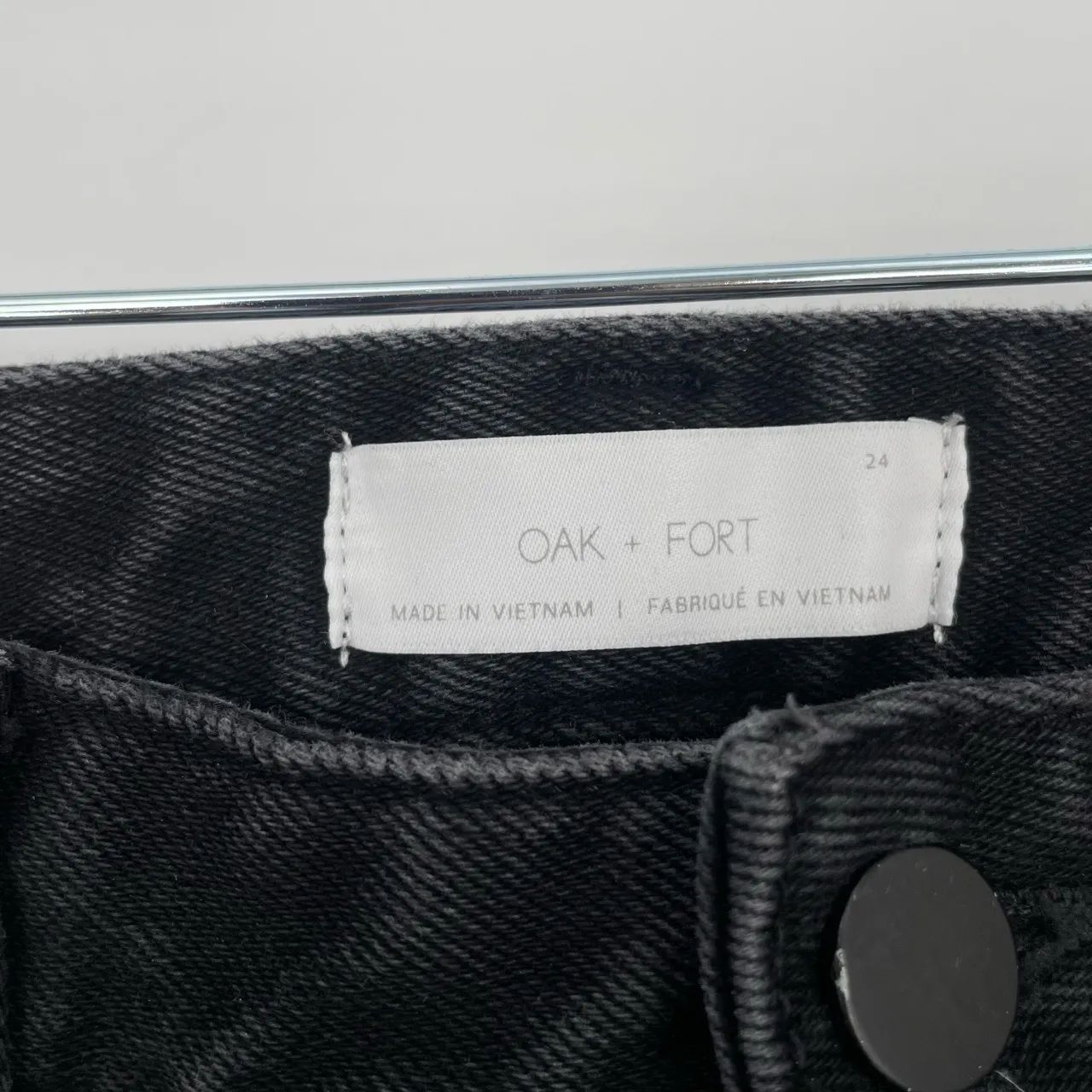 OAK + FORT‎ Women's Black High Rise Classic Fit Stretch Denim Jeans Size 24 - Image 7