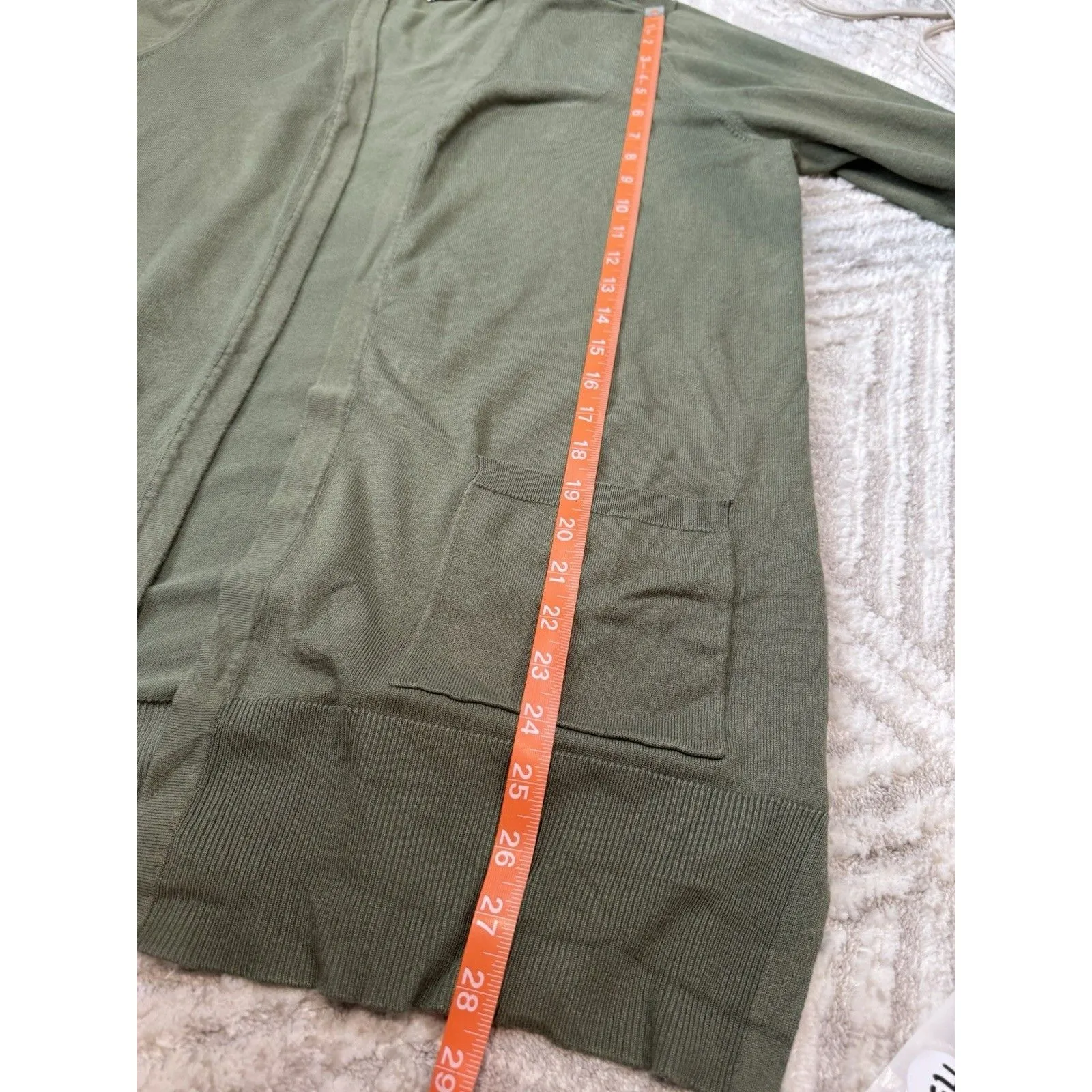 Petite Nine West Cardigan Size PXXL Green Essential Long Sleeve Open Front NWOT - Image 7