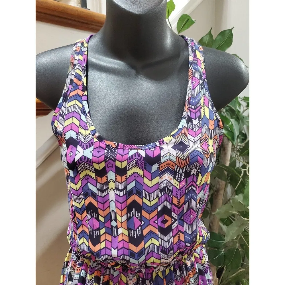 Alya Women's Multicolor Polyester Scoop Neck Sleeveless Long Maxi Dress Size M - Image 6