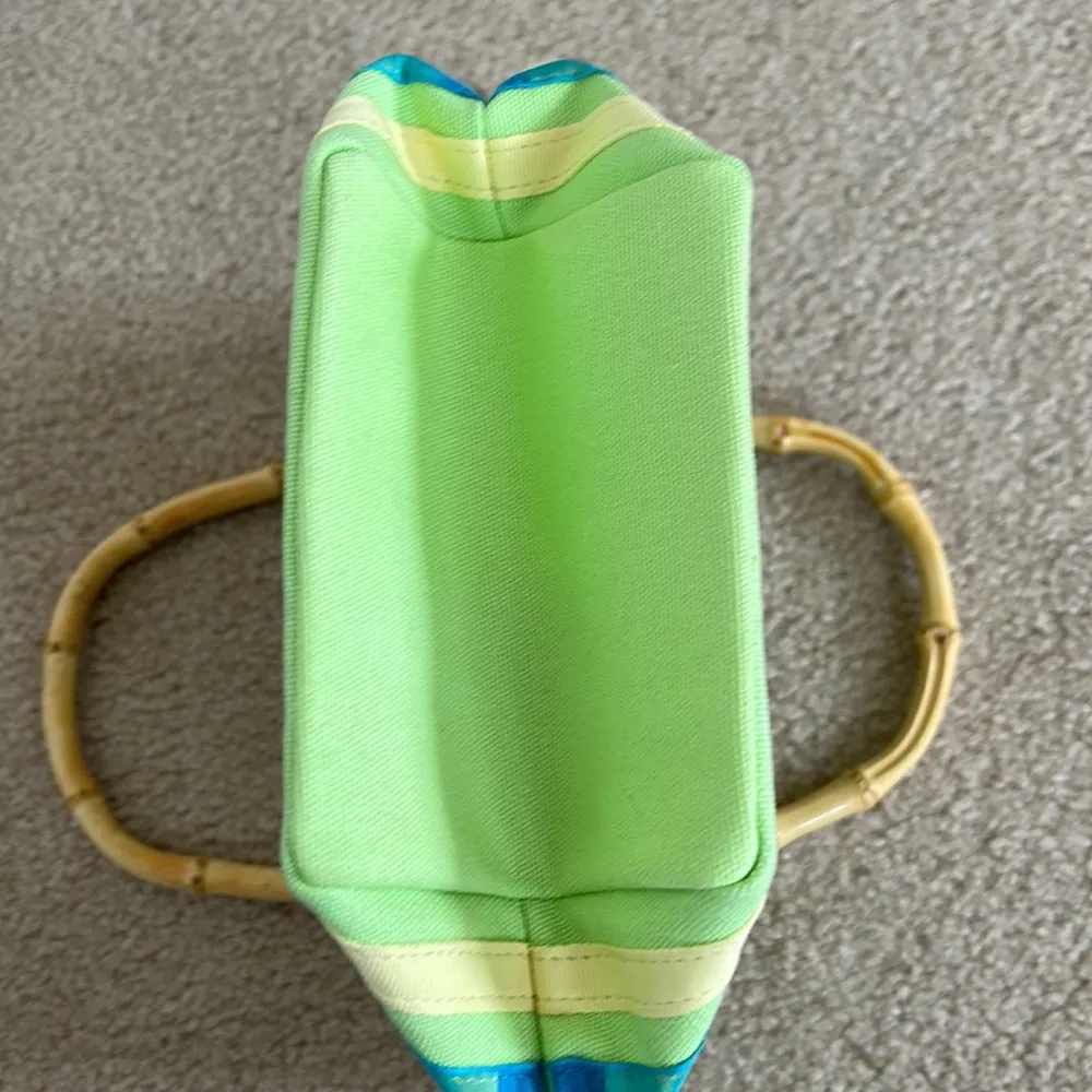 Tianni Blue/ Yellow Canvas /Ribbon Tote Blue - Image 5