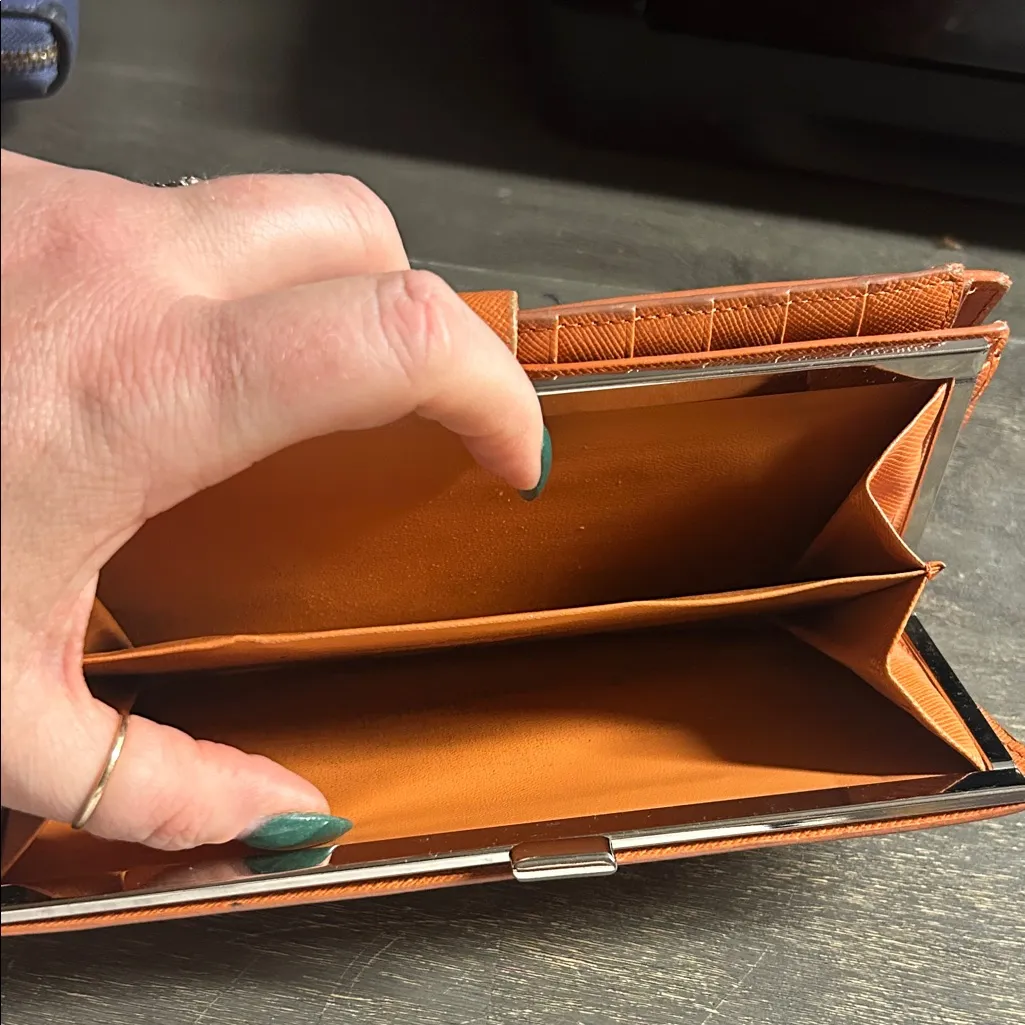 Lodis Vibrant Orange Checkbook Wallet Snap & Kisslock Closures - Image 6