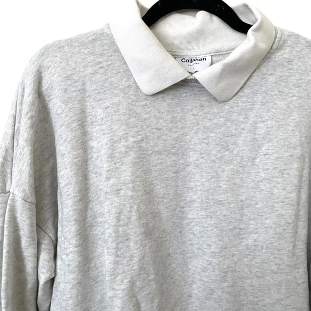 CALLAHAN KNITWEAR Diana Polo‎ Sweatshirt Sz Sm Gray - Image 4