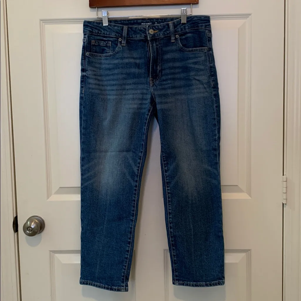 Old Navy Cotton Blend Women's O.G. Straight Leg Mid-Rise Jeans.  Size-10 Petite - Image 3