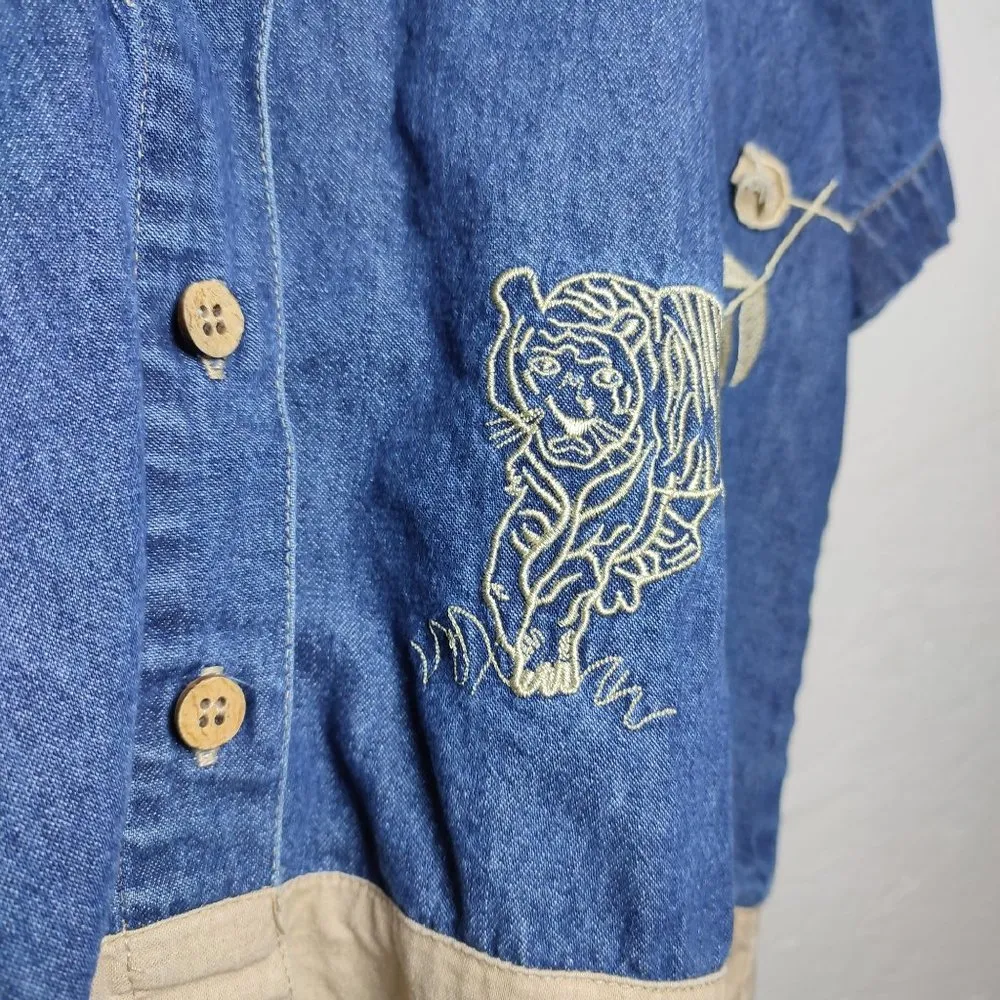Vintage M.P.H. denim short sleeves button up shirt size M Size M - Image 5
