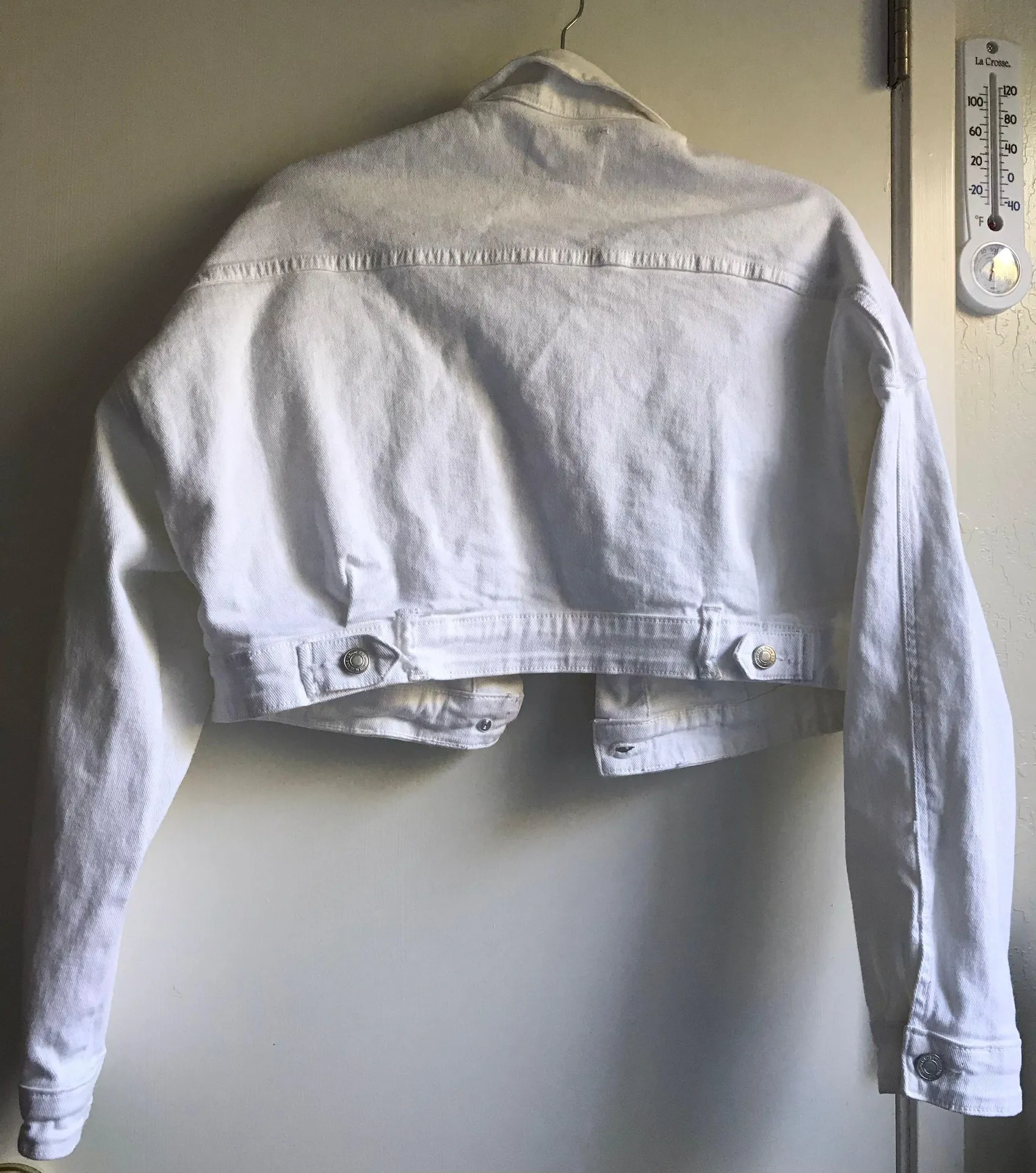 Black Label White Crop Denim Jacket - Image 3