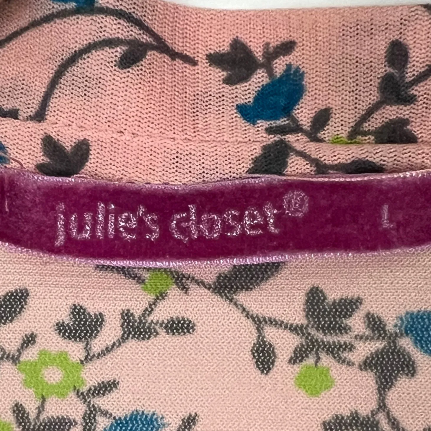 Vintage Y2K Julie's Closet Pink Floral Tie Front Top Blouse Size Large - Image 6