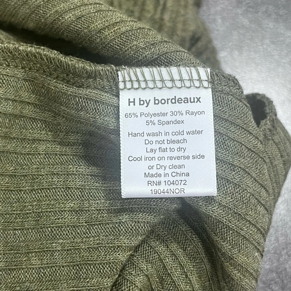 H By Bordeaux Green Open Front Oversized Soft Cardigan Size Small - Image 5