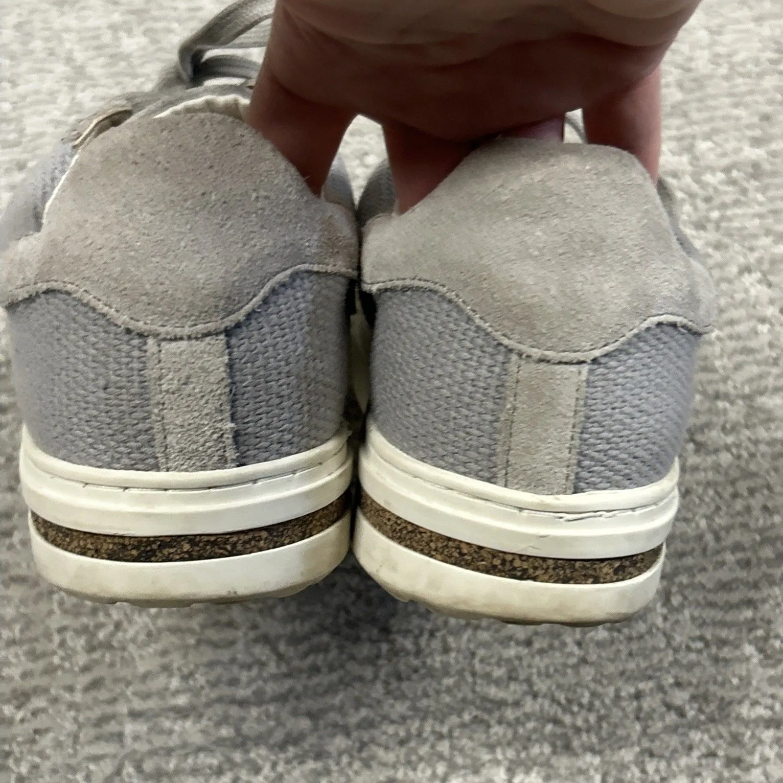 Birkenstock Bend Low Canvas Shoes Womens 6.5 7 Suede Whale Gray Sneaker EU 37 - Image 7