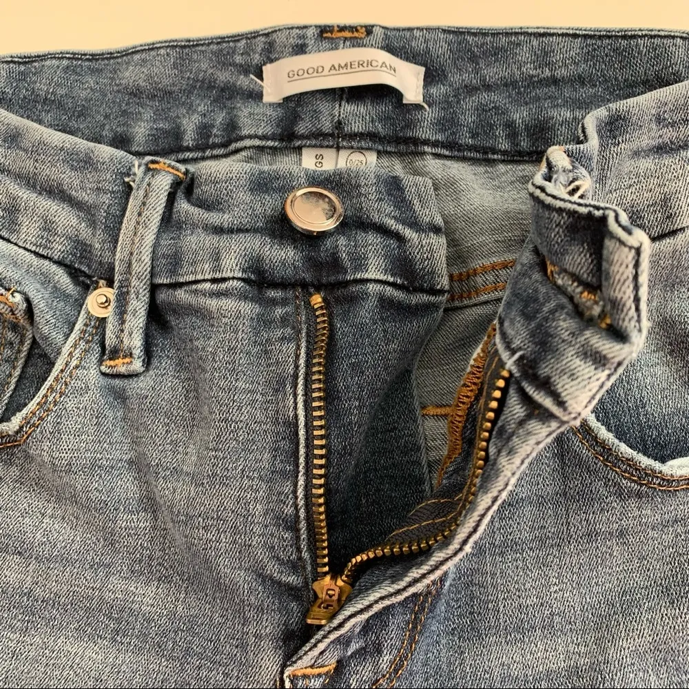 Good American Good Legs Skinny Side Slit Hem Jeans Size 0/25 - Image 3