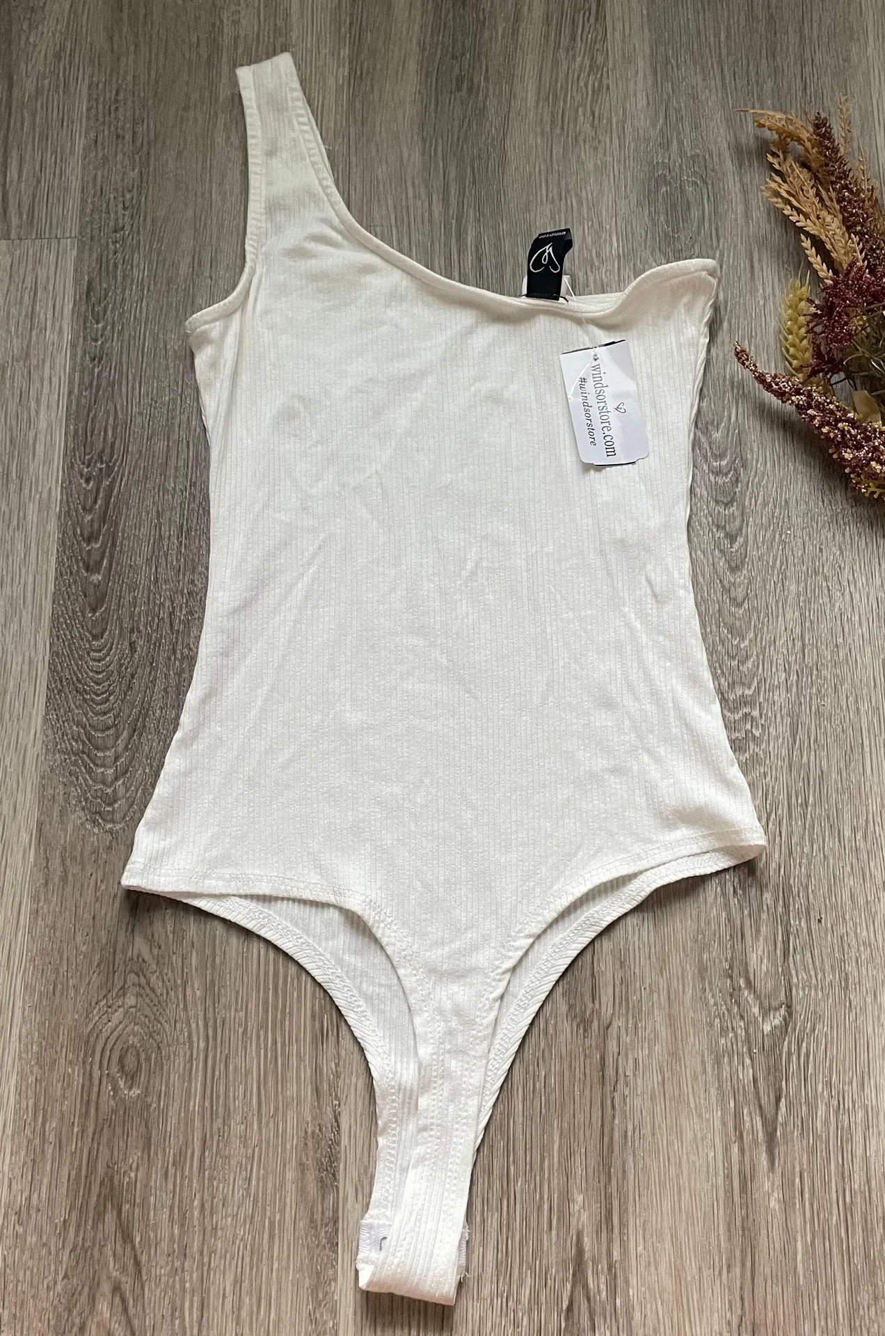 NWT  Ribbed One Shoulder Bodysuit - Image 3