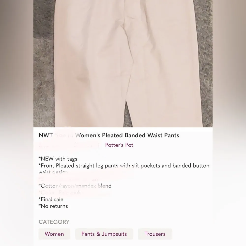 🏷️🏷️NWT Potters pot ladies/jrs Large pleated business slacks tan - Image 11