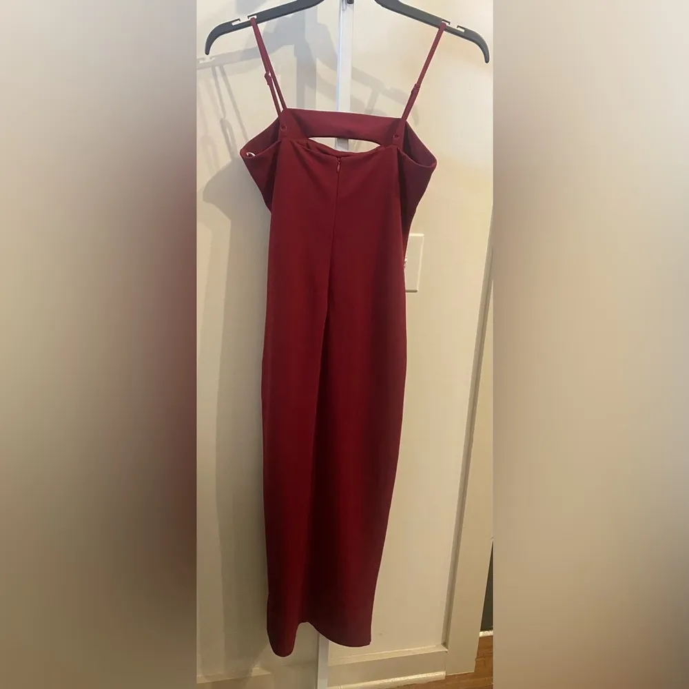 Stunned and Speechless Burgundy Cutout Bodycon Midi Dress Red Size M - Image 7