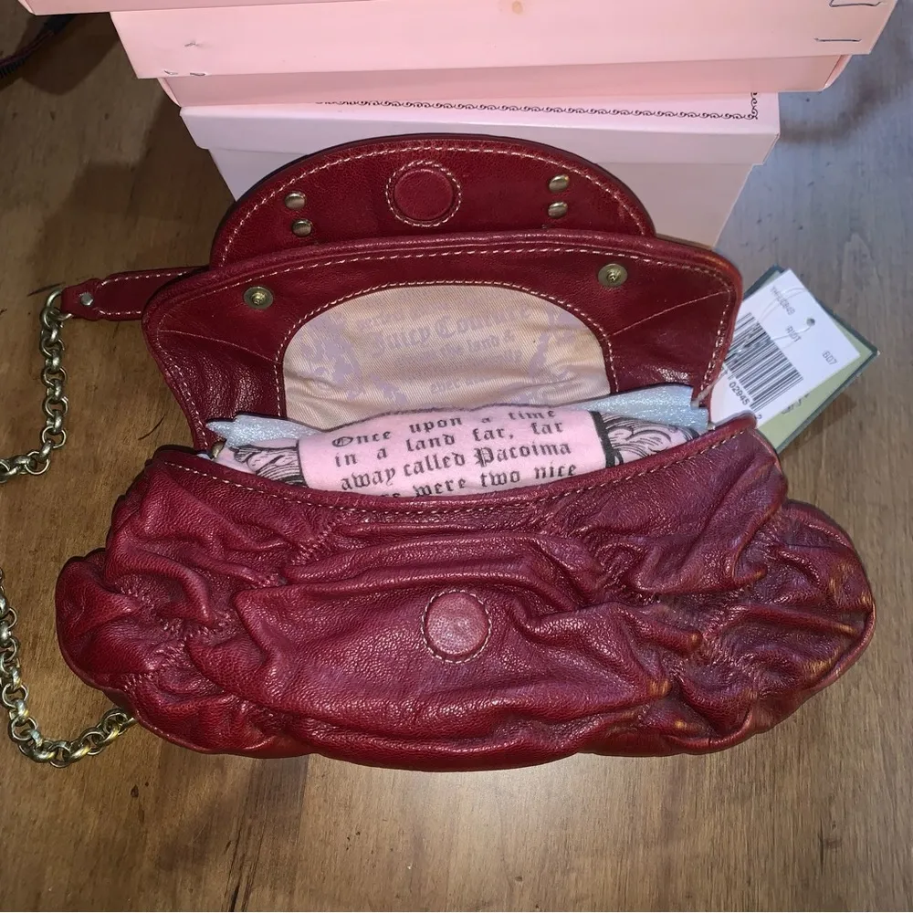 Retro Juicy Couture Dark Red Patent Leather Juicy Couture Long Chain Purse NWT - Image 3