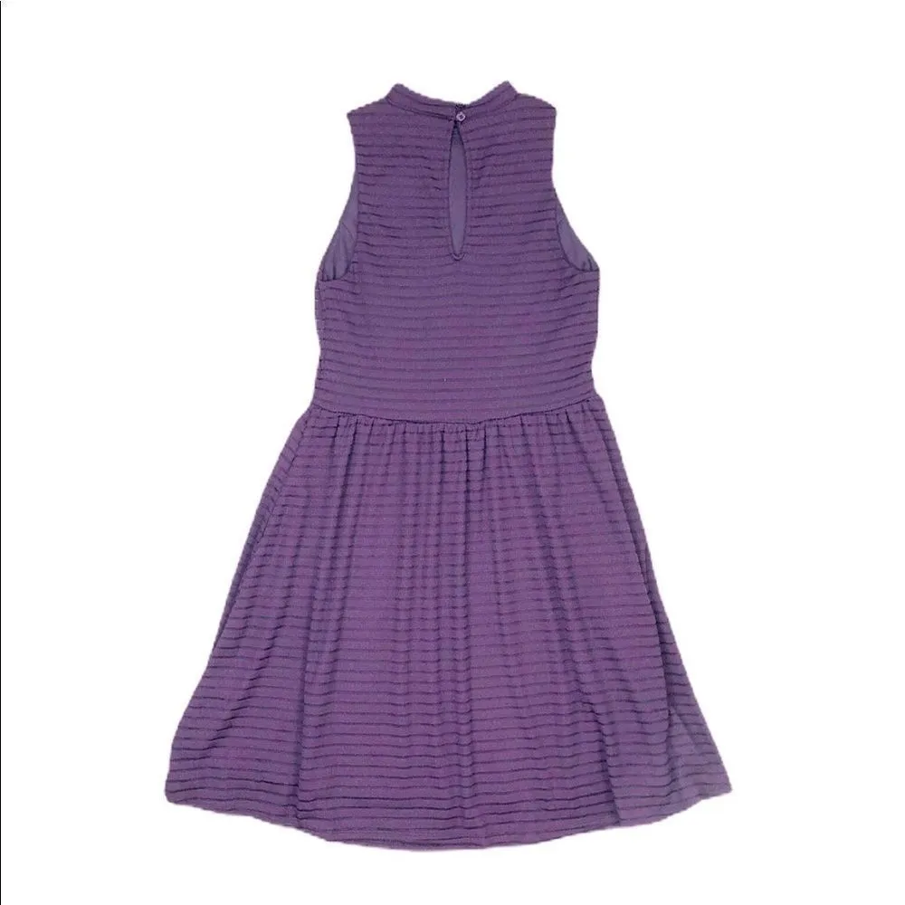 Xhilaration Purple Striped Sleeveless Fit And Flare Dress Size Small - Image 2