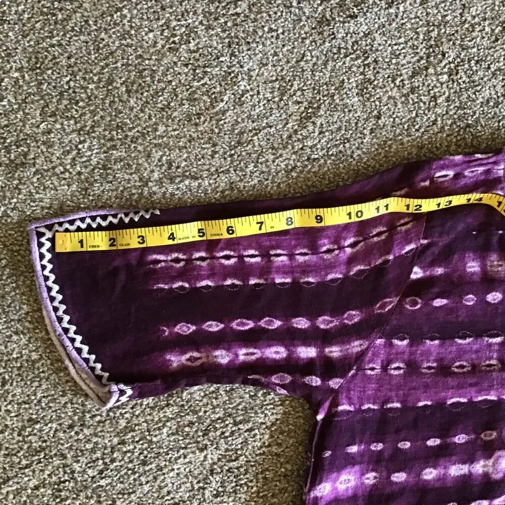 Womens Purple‎ Geometric Design Short Sleeve Pullover Scoop Neck Bohemian Dress Purple Size undefined - Image 7