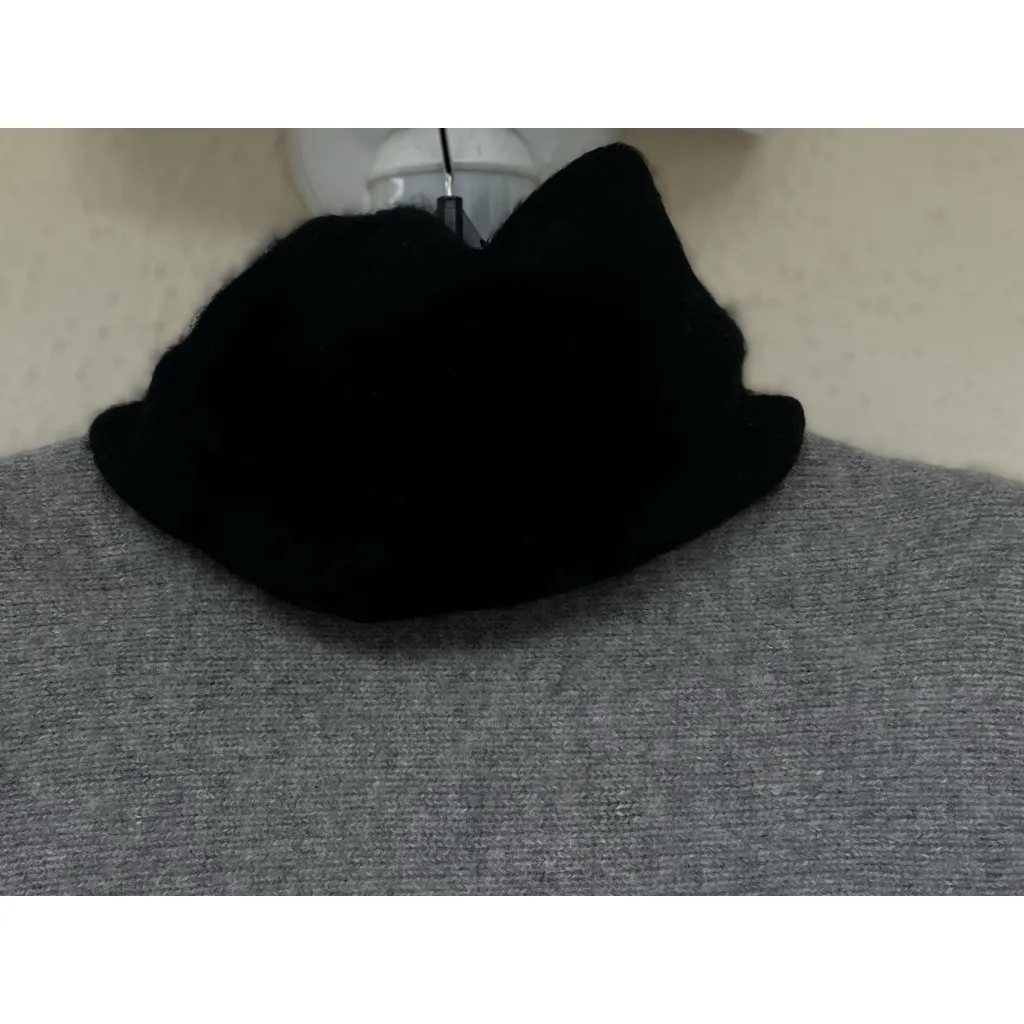 TSE Say Gray Colorblock Striped Turtleneck Sweater Capsule Classic Luxe Medium - Image 2