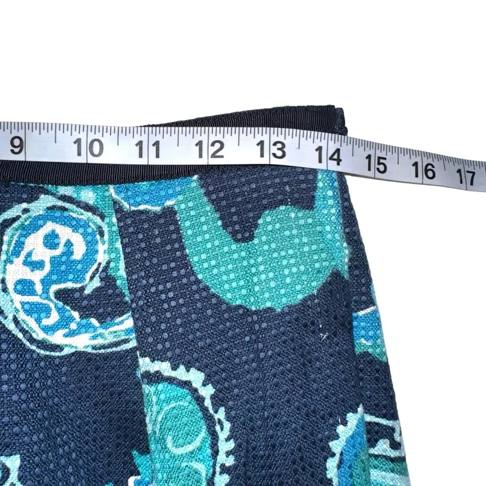 NWT Tory Burch Simone Silk Blend Floral Navy Pleated Skirt in Jelly Blue Rozel 6 - Image 5