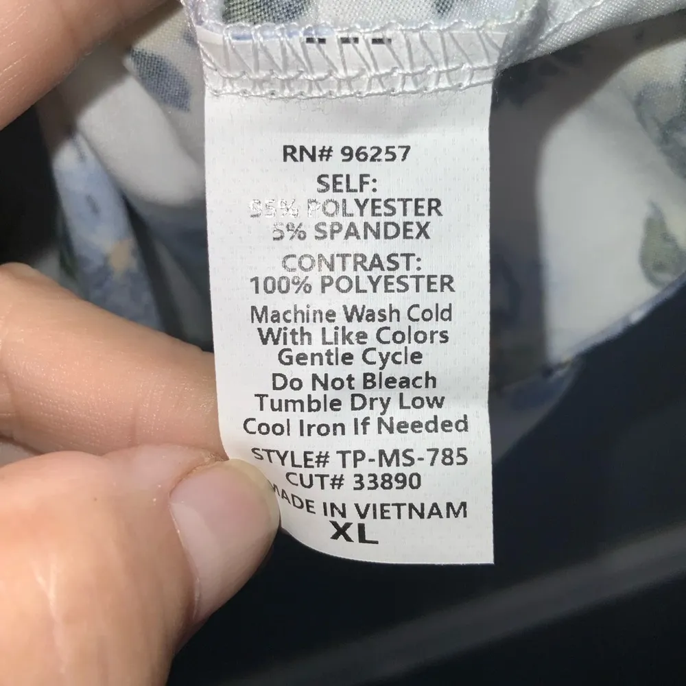 Cable & Guage 2Pc Set~Lg Blue Sweater Cardigan & XL Blue & Yellow Floral Blouse - Image 15