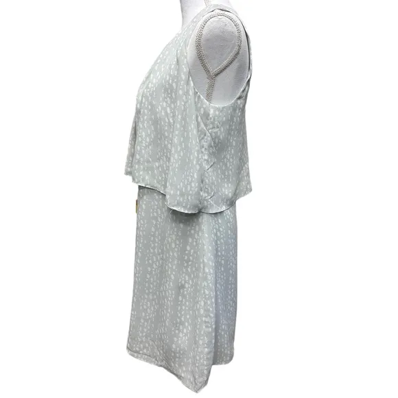 Charming Charlie Gray White Dots Chiffon Career Dress Size S Overlay Career Work - Image 2