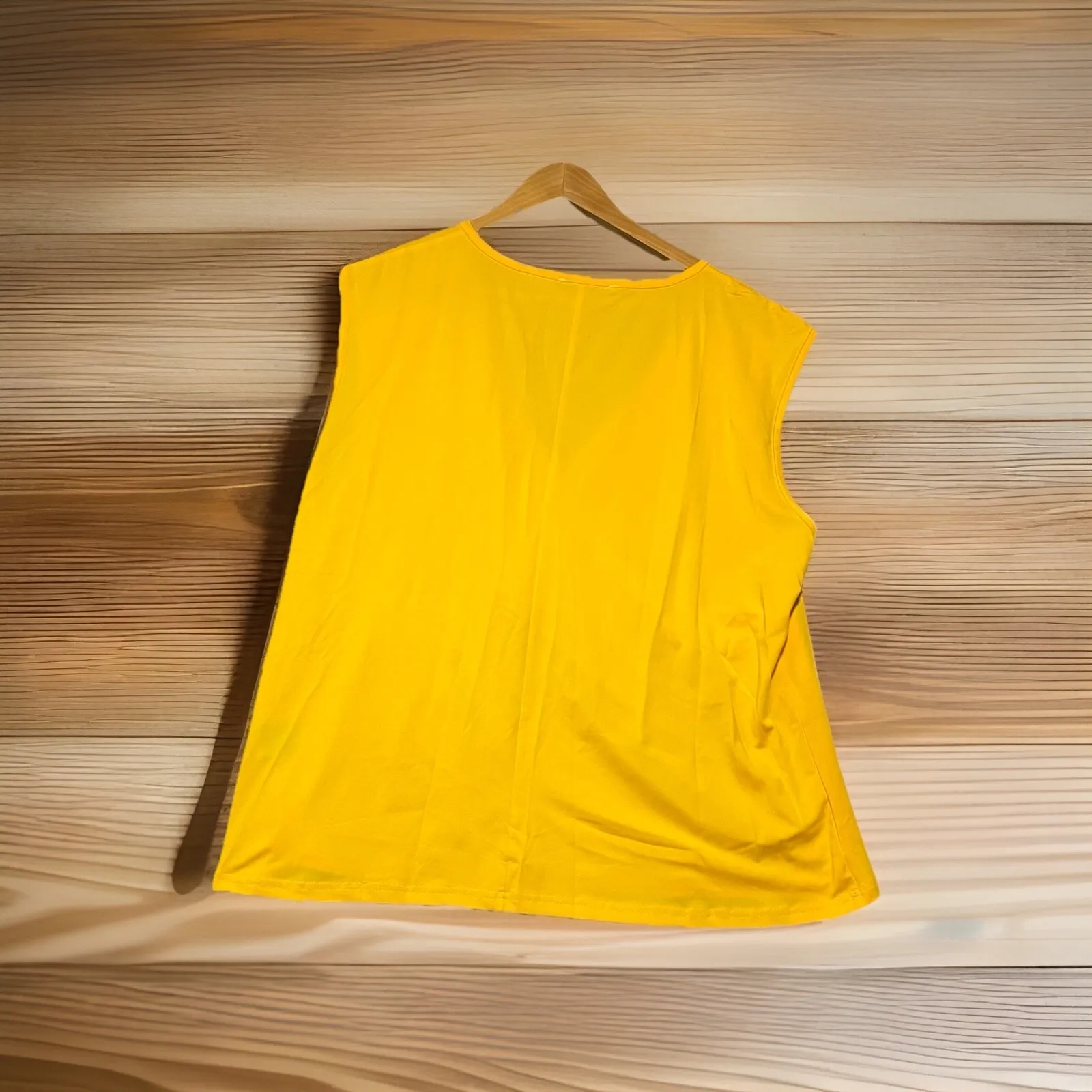 LoveU.Dear‎ Tank Top Women Yellow Size 3XL Knit Sleeveless Polyester - Image 2