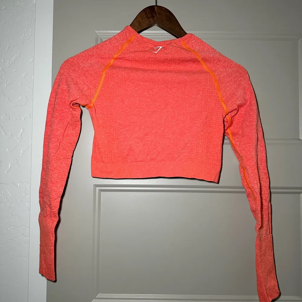 Gymshark  Women's Orange Crop Top - Image 2