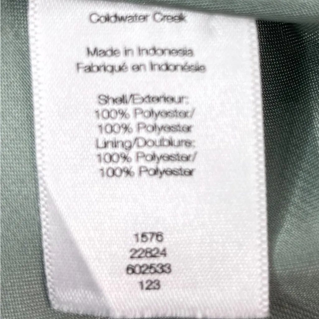 Coldwater Creek MP Mother of the Bride Diagonal Ruffle Sage Green Midi Dress - Image 9