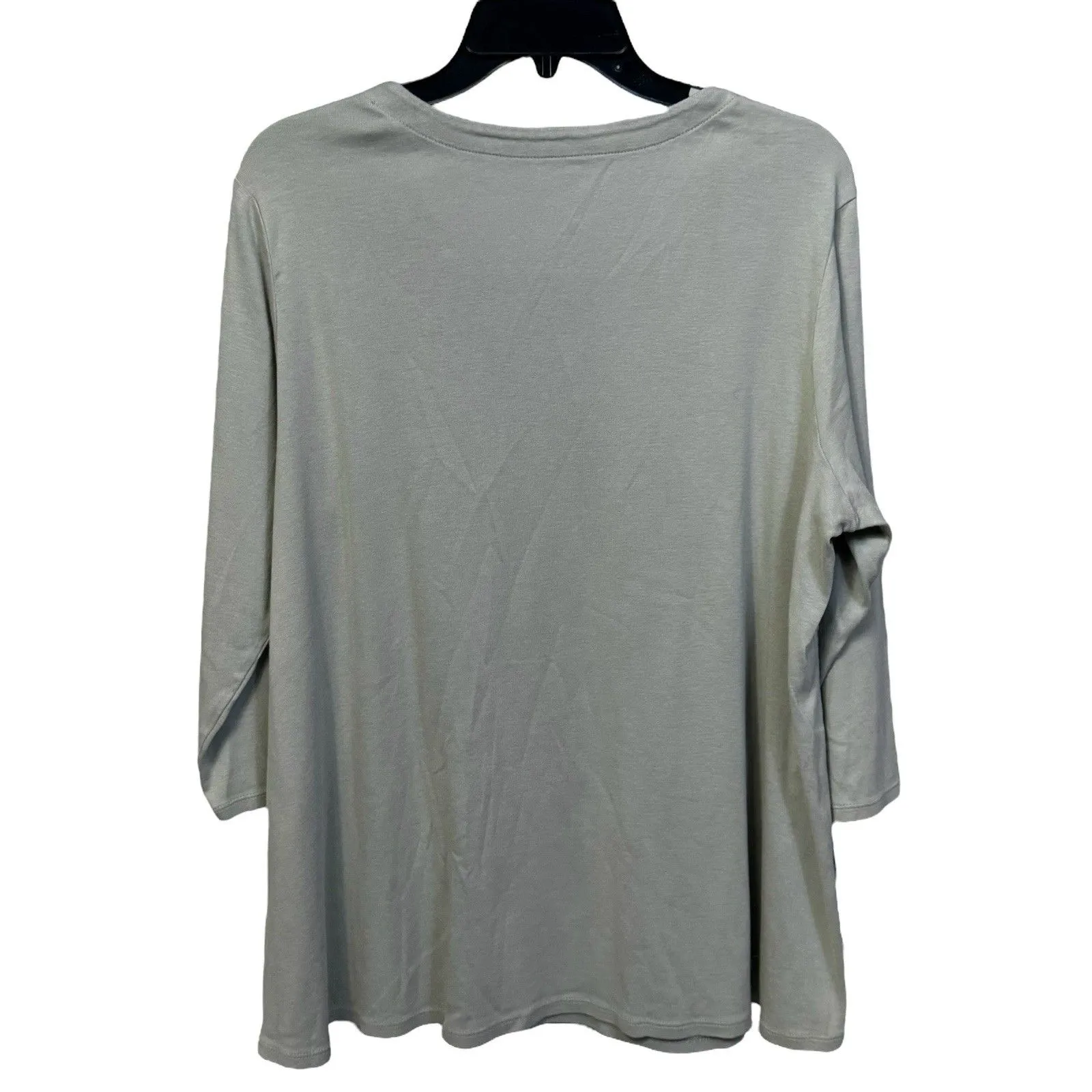 J Jill Top XL Green Pima 3/4 Sleeve Scoop Neck Tee Everyday Wear Casual Layer - Image 2