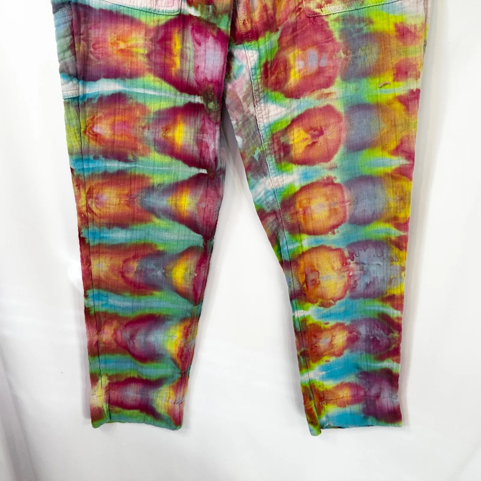 Old Navy Size‎ 2 Pants Handmade Tie Dye Mid Rise Lounge Gauzy Womens Boho 1434 - Image 4