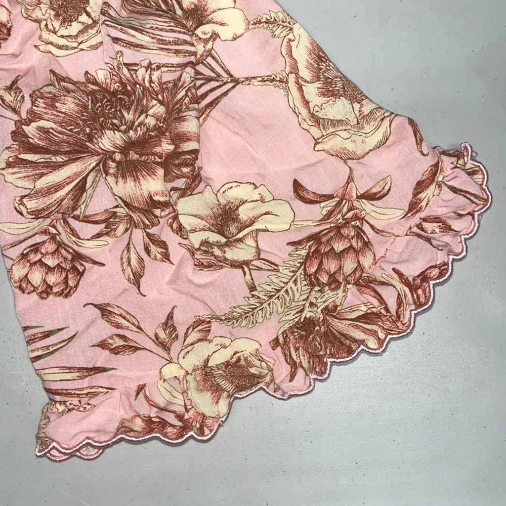 Agua Bendita x Target NWT Size 2X Pink & Cream Floral Print One Piece Romper - Image 4