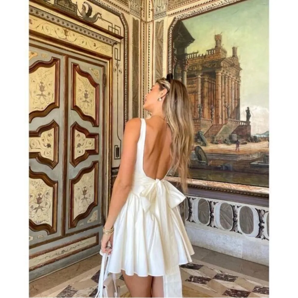 Commense White Sleeveless Square Neck Mini Dress Size M - Image 15