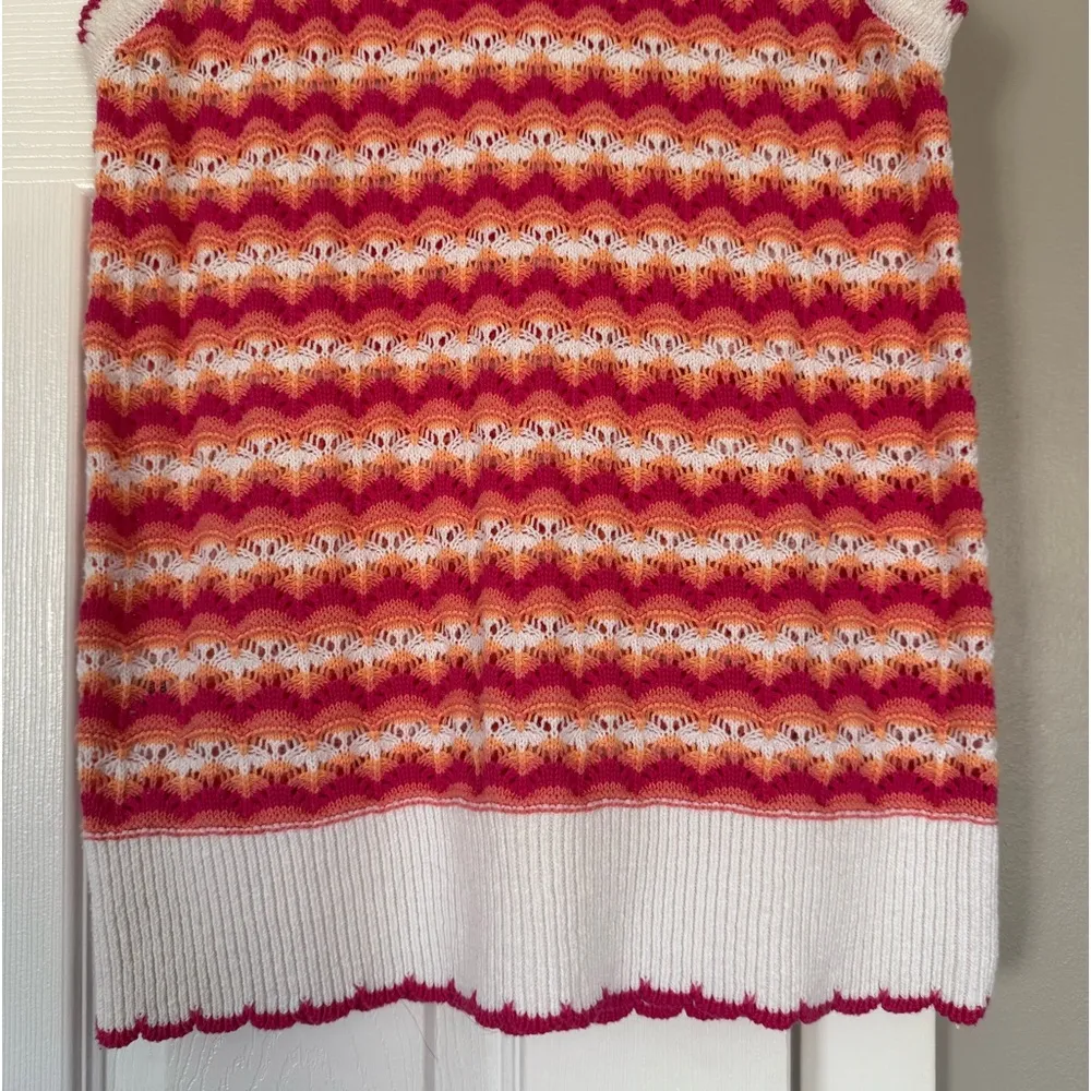 LOFT colorful knit scalloped tank sweater - Image 4